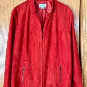 Suede Jacket, Size 16, Burnt Orange, Like New, Very Versatile